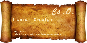 Csarnai Orsolya névjegykártya