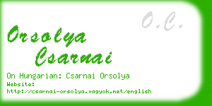 orsolya csarnai business card